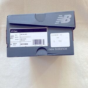 New balance classic 574 core gray white sneakers youth 6.5 new inbox
